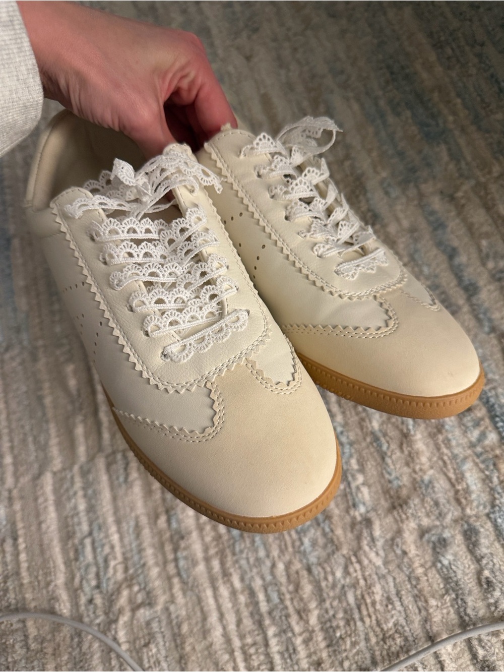 MIA Cream Lace Scallop Sneakers - Picture 10 of 10
